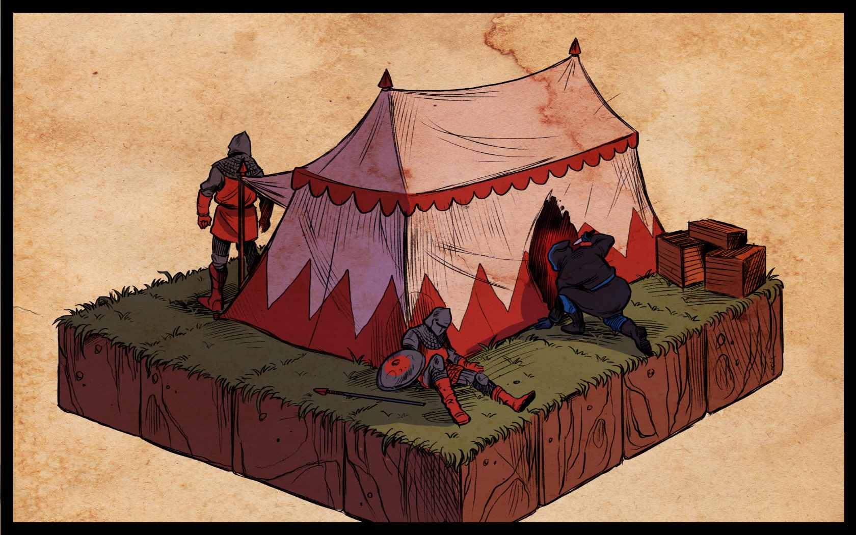 Spy entering campsite
